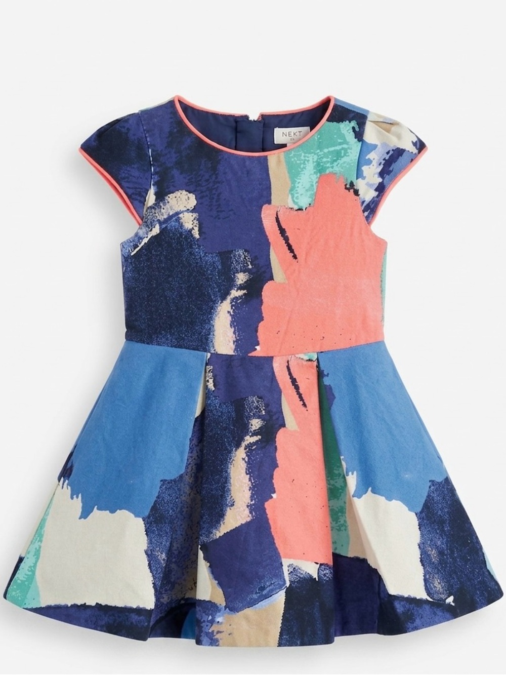 NEXT Toddler Girls 3T Abstract Paint Print Fit Flare Tulle Lined Party Dress UK⁠
